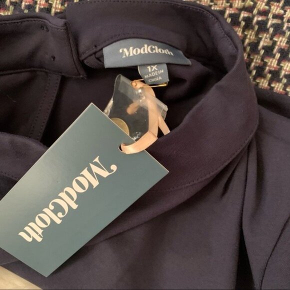 ModCloth Blue Tweed Dress Plus Size 1X. New with tags. 3/4 sleeve - Picture 11 of 15